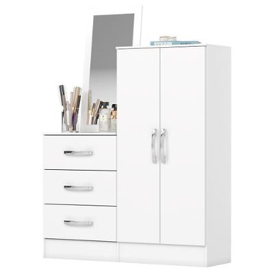Comoda Multiuso 2 Portas 3 Gavetas Com Espelho 115 Cm B700 Branco Briz Branco