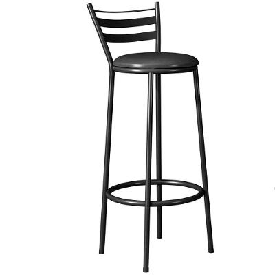 Banqueta Alta New Dubai Base Tubular 94x36 Cm Preto Assento Preto Artef Preto