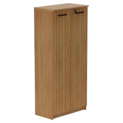 Armario Para Escritorio 02 Portas Com Chave Me4198 Amendoa Tecno Mobili Amendoa