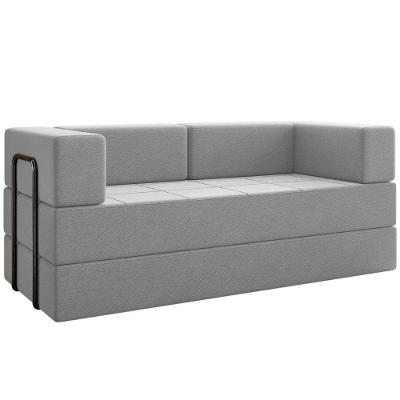 Sofa Cama Modular 2 Lugares 160 Cm Monaco Linho Cinza Vconcept Cinza