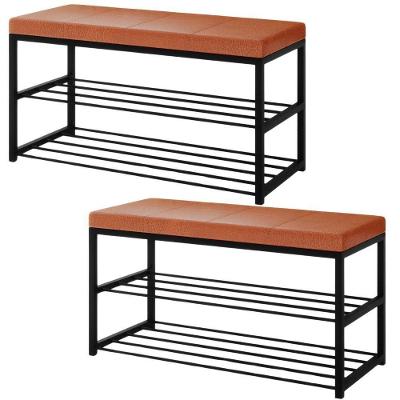 Kit 2 Sapateiras 2 Prateleiras Industrial Elegance Corino New Dallas Vconcept New Dallas