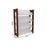 Armário Sapateira Quarto AZ1025 Baixa Amêndoa/Branco - Tecno Mobili - 3