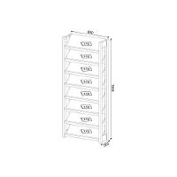 Armário Sapateira Casal Sapateira AZ1006 8 Prateleiras Amêndoa/Branco - Tecno Mobili - 5