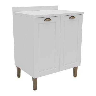 Balcão De Cozinha Americana Com Tampo 70cm 2 Portas Multimóveis Cr20485 Branco Branco