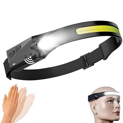 Farol De Cabeça Led Lt-391 Recarregável Com Fita Ajustável E Sensor Liga Desliga