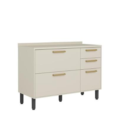 Balcão Com Tampo Com 3 Portas 2 Gavetas Arenas Bertolini Areia