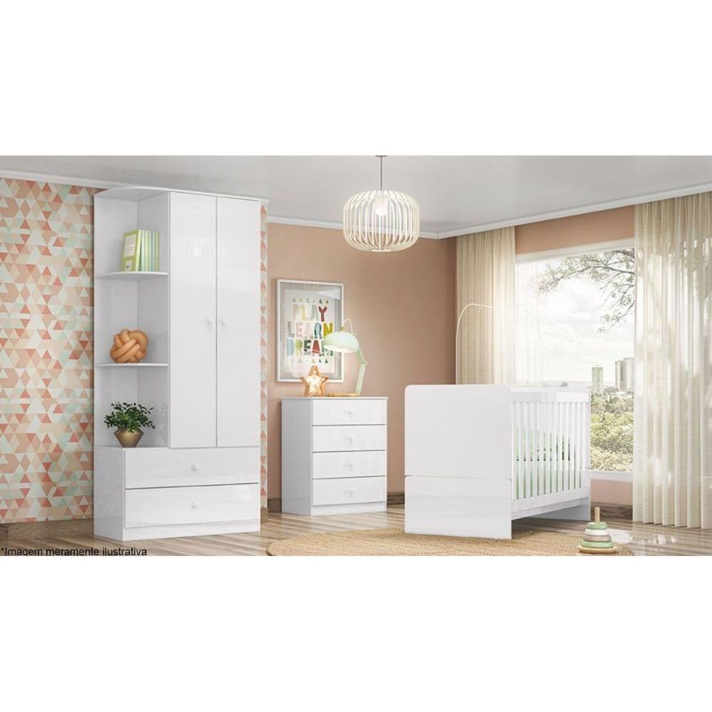 Cômoda De Quarto Labirinto C/ 4 Gavetas Branco - Henn - 2