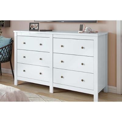 Cômoda de Quarto Maggiore 6 Gavetas em MDF com Puxador Metálico Branco