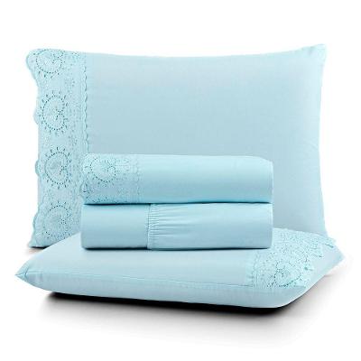 Jogo Cama Queen Cherry Bordado Inglês 4pç 100% Poliéster - Az_claro