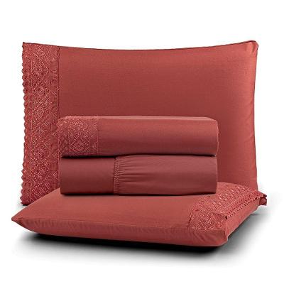 Jogo Cama King Cherry Bordado Inglês 4pç 100% Poliéster - Canel