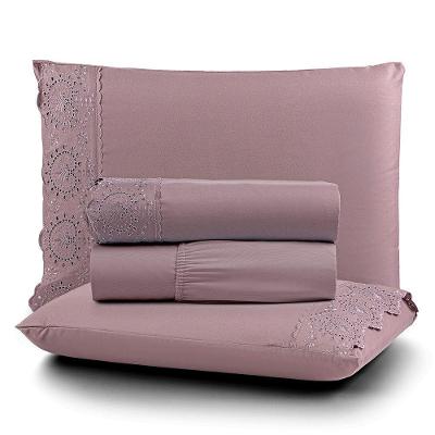 Jogo Cama Queen Cherry Bordado Inglês 4pç 100% Poliéster - Frape_uv