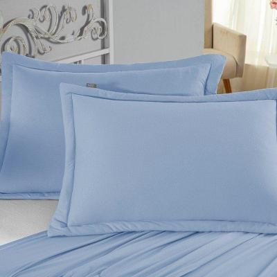 Porta Travesseiro Matelado Nobre 2 Peças Malha 100% Algodão - Azul-bebê