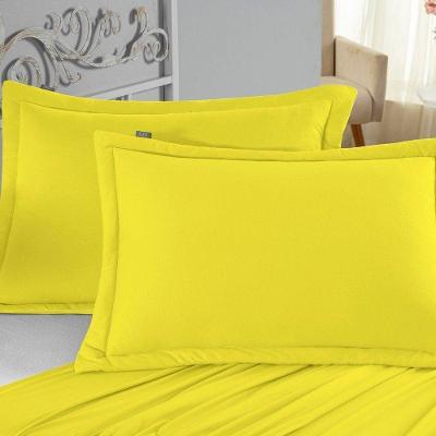 Porta Travesseiro Matelado Nobre 2 Peças Malha 100% Algodão - Amarelo