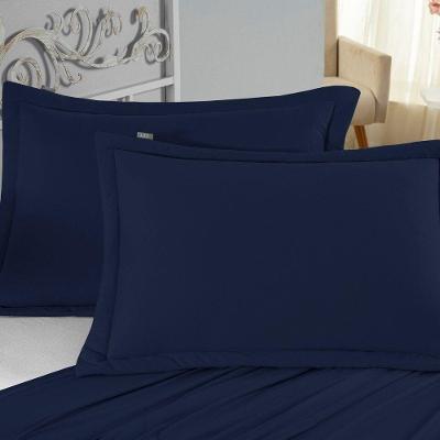 Porta Travesseiro Matelado Nobre 2 Peças Malha 100% Algodão - Azul-marinho