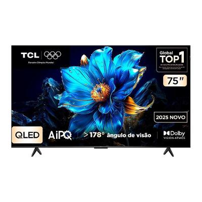 TV TCL 75 Polegadas 75PK7 QLED Smart 4K UHD Google Assist Preto Bivolt