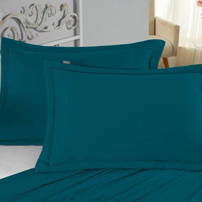 Porta Travesseiro Matelado Nobre 2 Peças Malha 100% Algodão - Petróleo