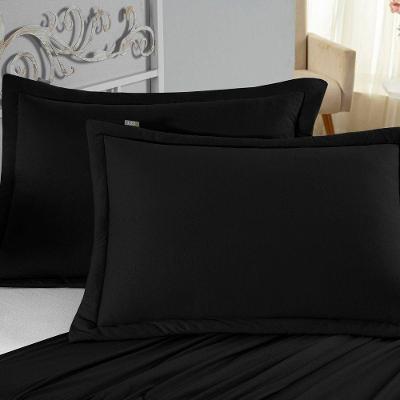 Porta Travesseiro Matelado Nobre 2 Peças Malha 100% Algodão - Preto