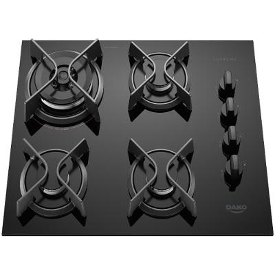 Cooktop 4 Bocas Dako Supreme Meas Vidro Preto A Gás Bivolt Bivolt