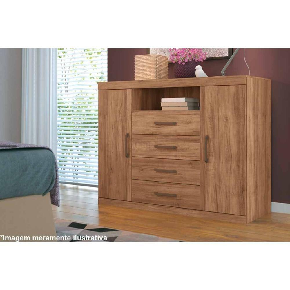 Cômoda de Quarto Master c/ 2 Portas 1 Nicho e 4 Gavetas Jatoba - Santos Andirá - 2