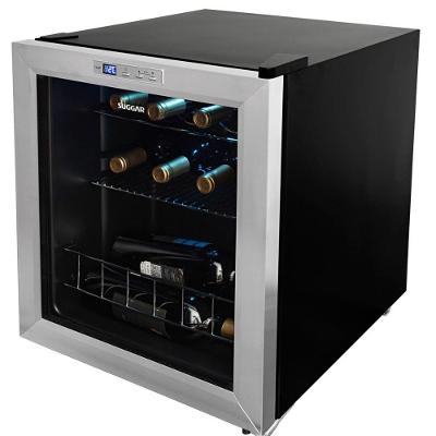 Adega Climatizada Suggar AD1511IX 13 Garrafas Porta de Vidro Preta 110V