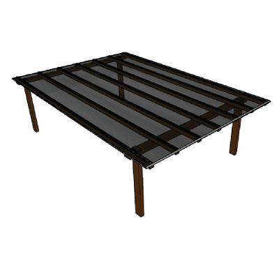 Kit Policarbonato Fume 10mm 4,00m X 6,00m - Perfis Naturais Fumê: 20% De Transmissão De Luz