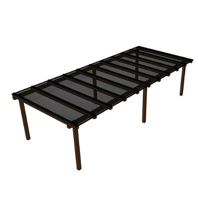 Kit Policarbonato Fume 6mm 5,00m X 3,00m - Perfis Pretos Fumê: 20% De Transmissão De Luz