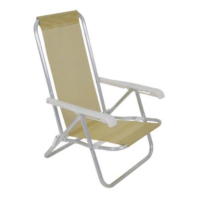 Cadeira Lazy Reclinável 4 Posições Alumínio Bege Bel