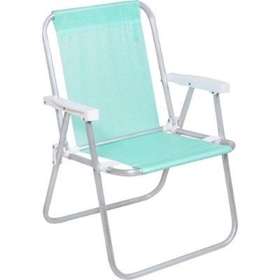 Cadeira De Praia Alta Mormaii Lazy Alumínio Verde 110kg