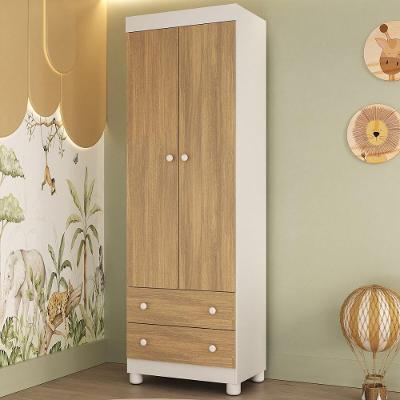 Guarda-roupa Infantil 62cm 2 Portas E 2 Gavetas Allegra Multimóveis Mp4441 Branco/madeirado Branco/madeirado