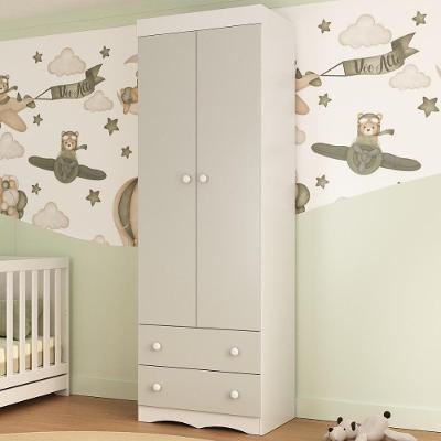 Guarda-roupa Infantil 62cm 2 Portas E 2 Gavetas Realeza Multimóveis Mp4451 Branco/off White Branco/off White