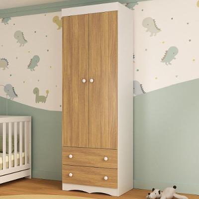 Guarda-roupa Infantil 62cm 2 Portas E 2 Gavetas Realeza Multimóveis Mp4451 Branco/madeirado Branco/madeirado