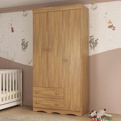 Guarda-roupa Infantil 92cm 3 Portas E 2 Gavetas Realeza Multimóveis Mp4452 Madeirado Madeirado
