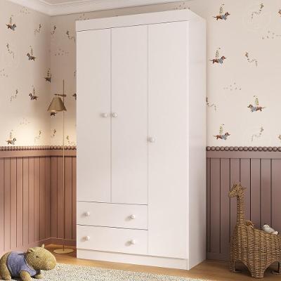 Guarda-roupa Infantil 92cm 3 Portas E 2 Gavetas Encanto Multimóveis Mp4447 Branco Branco