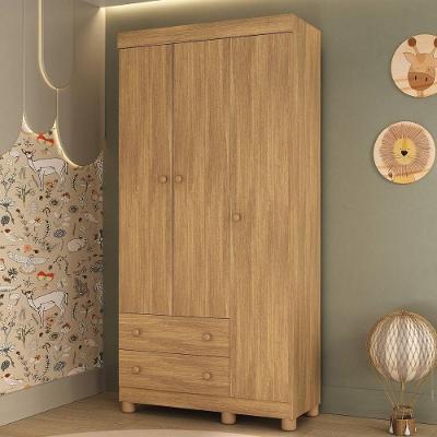 Guarda-roupa Infantil 92cm 3 Portas E 2 Gavetas Allegra Multimóveis Mp4442 Madeirado Madeirado