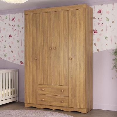 Guarda-roupa Infantil 122cm 4 Portas E 2 Gavetas Realeza Multimóveis Mp4453 Madeirado Madeirado