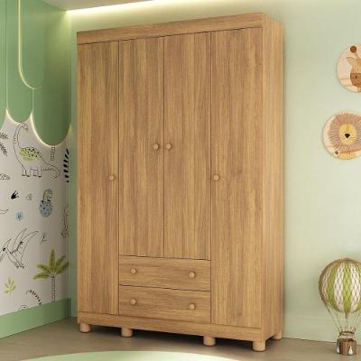 Guarda-roupa Infantil 122cm 4 Portas E 2 Gavetas Allegra Multimóveis Mp4443 Madeirado Madeirado
