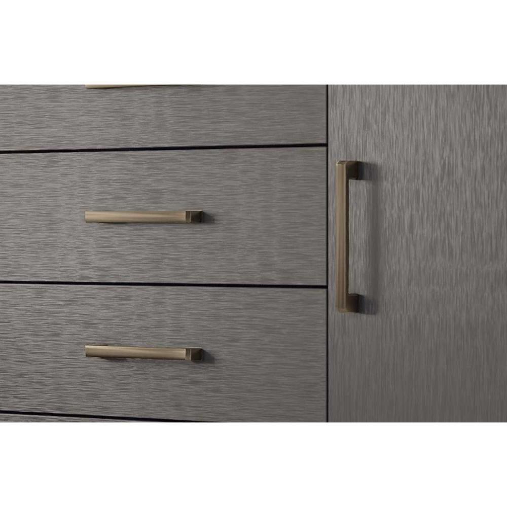 Cômoda de Quarto Marabá 1.6 c/ 1 Porta 2 Nichos e 6 Gavetas c/ Pés Jatoba/Grafitte - Santos Andirá - 13