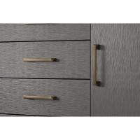 Cômoda de Quarto Marabá 1.6 c/ 1 Porta 2 Nichos e 6 Gavetas c/ Pés Jatoba/Grafitte - Santos Andirá