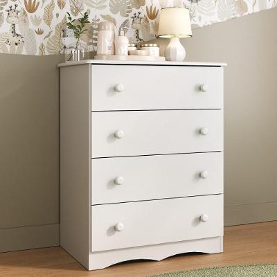 Cômoda Infantil 65cm Com 4 Gavetas Realeza Multimóveis Mp4433 Branco Branco