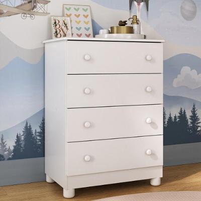 Cômoda Infantil 65cm Com 4 Gavetas Allegra Multimóveis Mp4421 Branco Branco