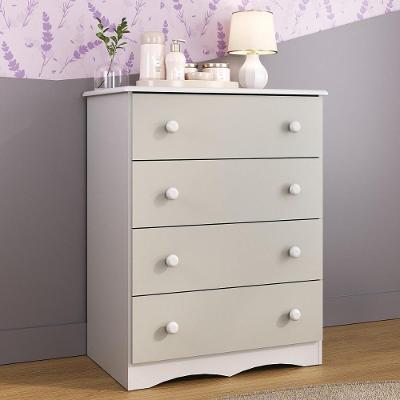 Cômoda Infantil 65cm Com 4 Gavetas Realeza Multimóveis Mp4433 Branco/off White Branco/off White