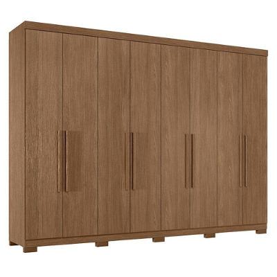 Guarda Roupa Casal 8 Portas 4 Gavetas Master New Jatobá Acetinado Com Pés - Santos Andirá