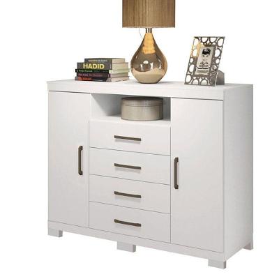 Comoda Havana Master Com Pés Branco Brilho - Santos Andirá