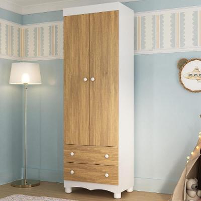 Guarda-roupa Infantil 62cm 2 Portas E 2 Gavetas Dengo Multimóveis Mp4436 Branco/madeirado Branco/madeirado