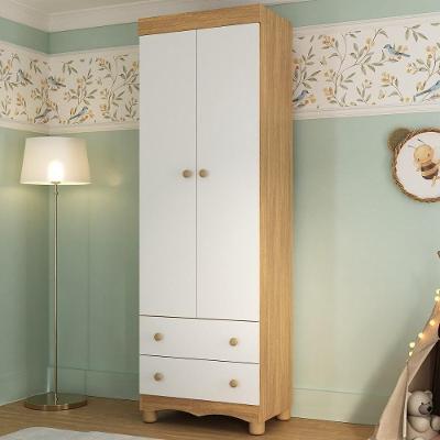 Guarda-roupa Infantil 62cm 2 Portas E 2 Gavetas Dengo Multimóveis Mp4436 Madeirado/branco Madeirado/branco