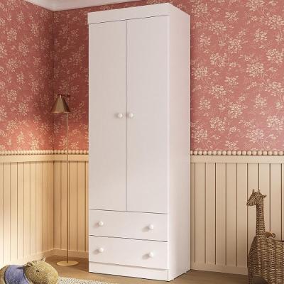Guarda-roupa Infantil 62cm 2 Portas E 2 Gavetas Encanto Multimóveis Mp4446 Branco Branco