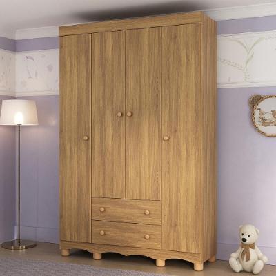 Guarda-roupa Infantil 122cm 4 Portas E 2 Gavetas Dengo Multimóveis Mp4438 Madeirado Madeirado