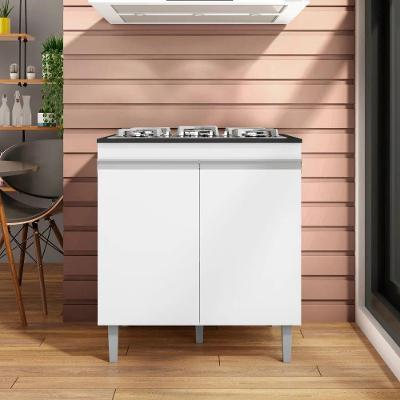 Balcão Cozinha Cooktop Andréia Com Tampo 2 Portas Branco - Ajl