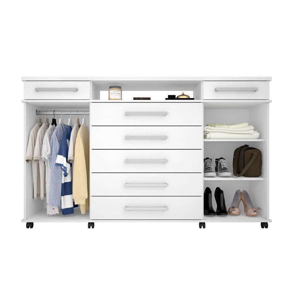 Cômoda de Quarto London c/ 2 Portas e 7 Gavetas Branco - Demóbile - 2