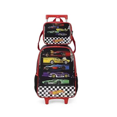 Mochila De Rodinhas E Lancheira Hot Wheels Preto Luxcel